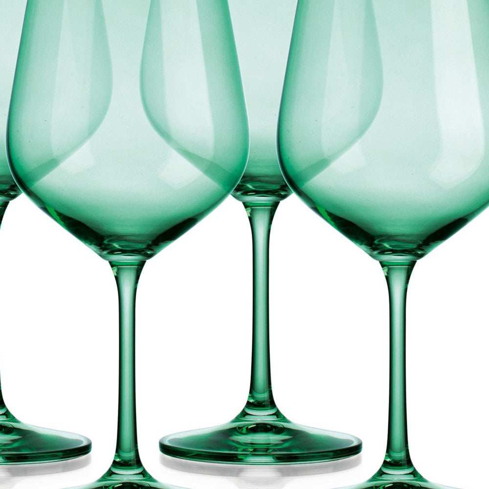 Set of Four Translucent Pale Green Large Wine Glasses - Homeroots - Flyclothing LLC