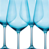 Set of Four Translucent Aqua Blue Large Wine Glasses - Homeroots - Flyclothing LLC
