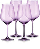 Set of Four Translucent Purple Large Wine Glasses - Homeroots - Flyclothing LLC