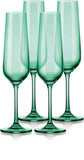 Set of Four Translucent Pale Green Champagne Flutes - Homeroots - Flyclothing LLC