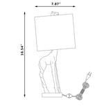 17" White Textured Giraffe Table Lamp With White Drum Shade - Homeroots - Flyclothing LLC