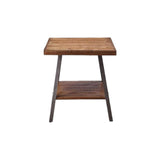 23" Sandy Black And Weathered Oak Manufactured Wood Rectangular End Table With Shelf