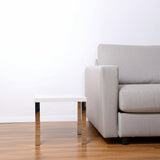 22" Chrome And White High Gloss Square End Table