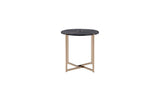 24" Champagne And Black Manufactured Wood And Metal Round End Table - Homeroots - Flyclothing LLC