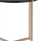 24" Champagne And Black Manufactured Wood And Metal Round End Table - Homeroots - Flyclothing LLC