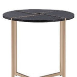24" Champagne And Black Manufactured Wood And Metal Round End Table - Homeroots - Flyclothing LLC