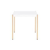 24" Gold And White Manufactured Wood Square End Table