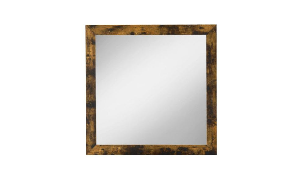 35" Rustic Oak Rectangle Dresser Mirror Mounts To Dresser With Frame - Homeroots - Flyclothing LLC