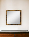 35" Rustic Oak Rectangle Dresser Mirror Mounts To Dresser With Frame - Homeroots - Flyclothing LLC