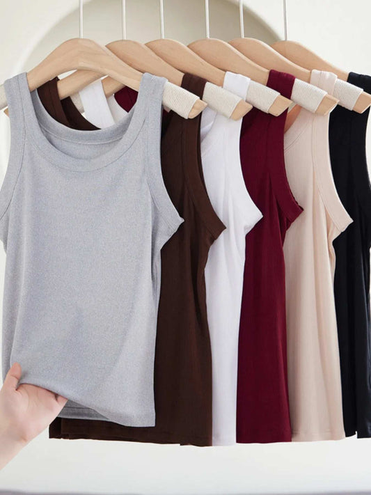 Scoop Neck Tank Top - Trendsi - Flyclothing LLC