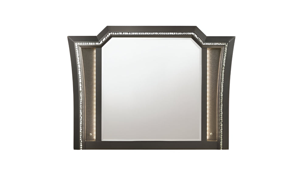 38" Metallic Gray Lighted Dresser Mirror - Homeroots - Flyclothing LLC