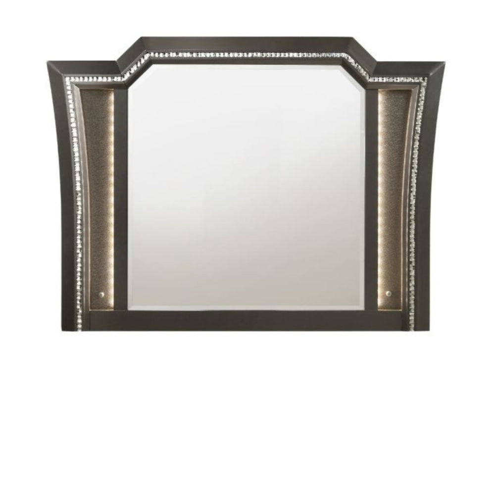 38" Metallic Gray Lighted Dresser Mirror - Homeroots - Flyclothing LLC