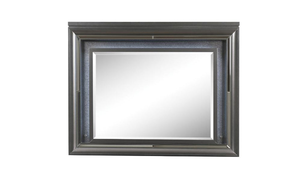 39" Metallic Gray Lighted Arch Dresser Mirror - Homeroots - Flyclothing LLC