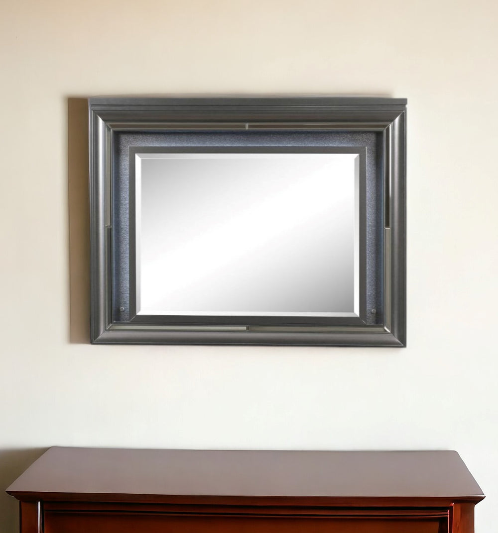 39" Metallic Gray Lighted Arch Dresser Mirror - Homeroots - Flyclothing LLC