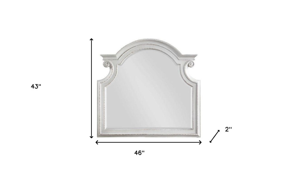 43" Antique White Irregular Dresser Mirror - Homeroots - Flyclothing LLC