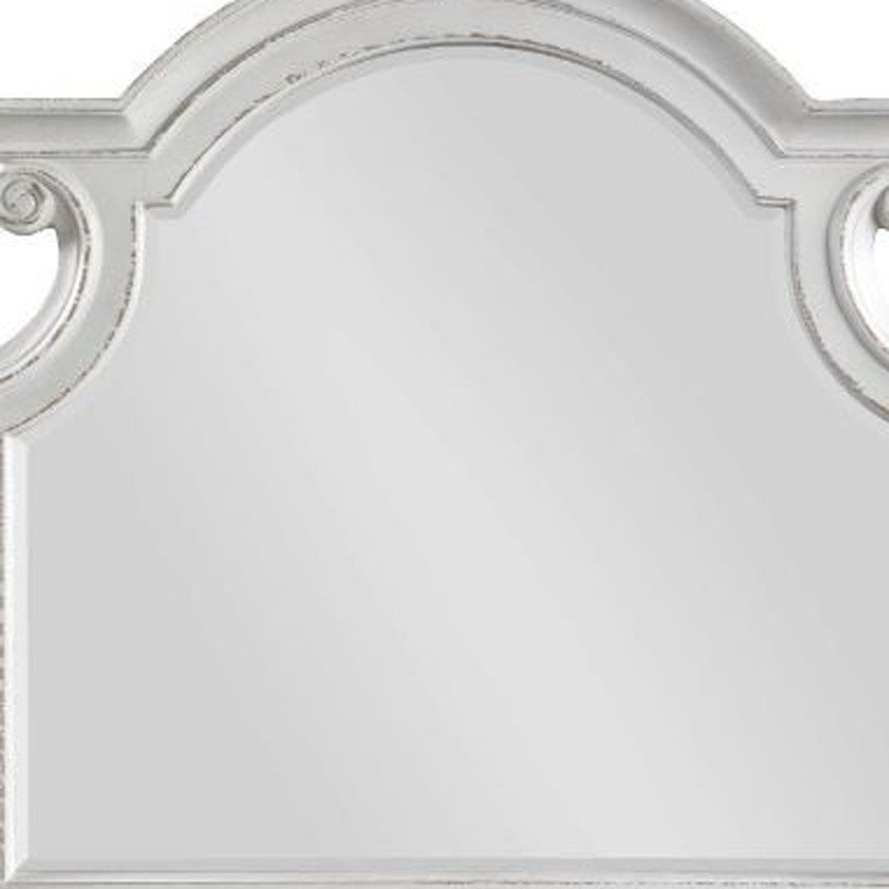 43" Antique White Irregular Dresser Mirror - Homeroots - Flyclothing LLC