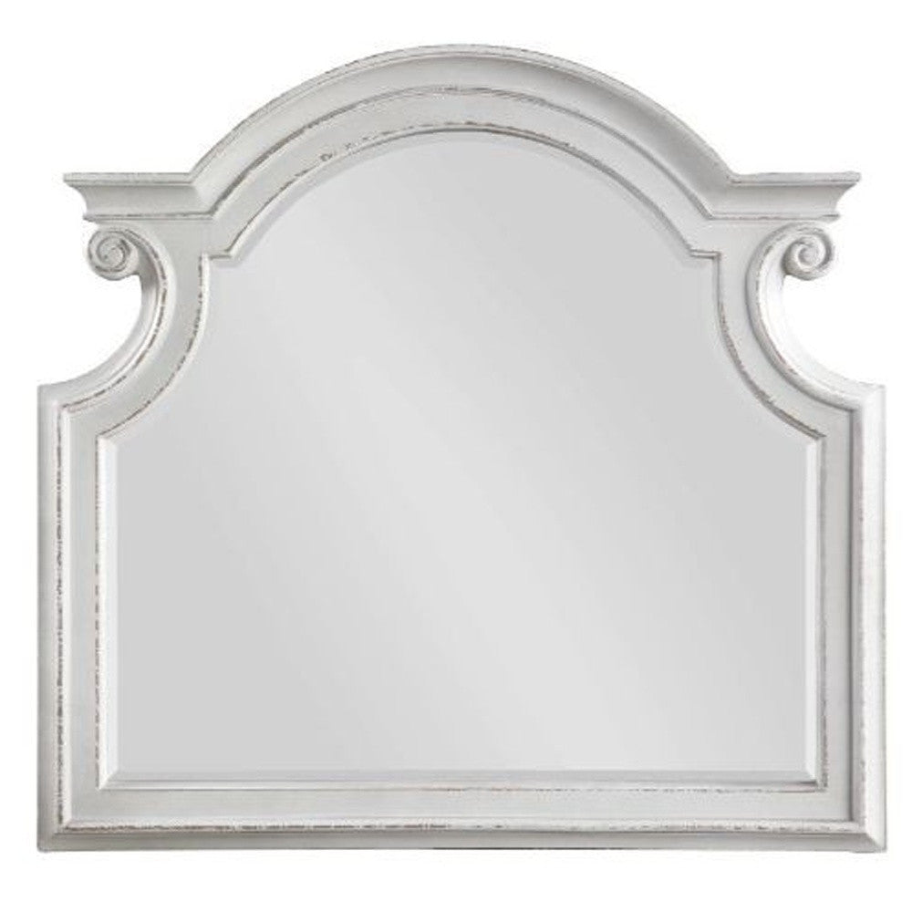 43" Antique White Irregular Dresser Mirror - Homeroots - Flyclothing LLC