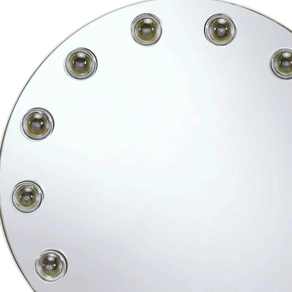 15" White Finish Round Accent Mirror - Homeroots - Flyclothing LLC