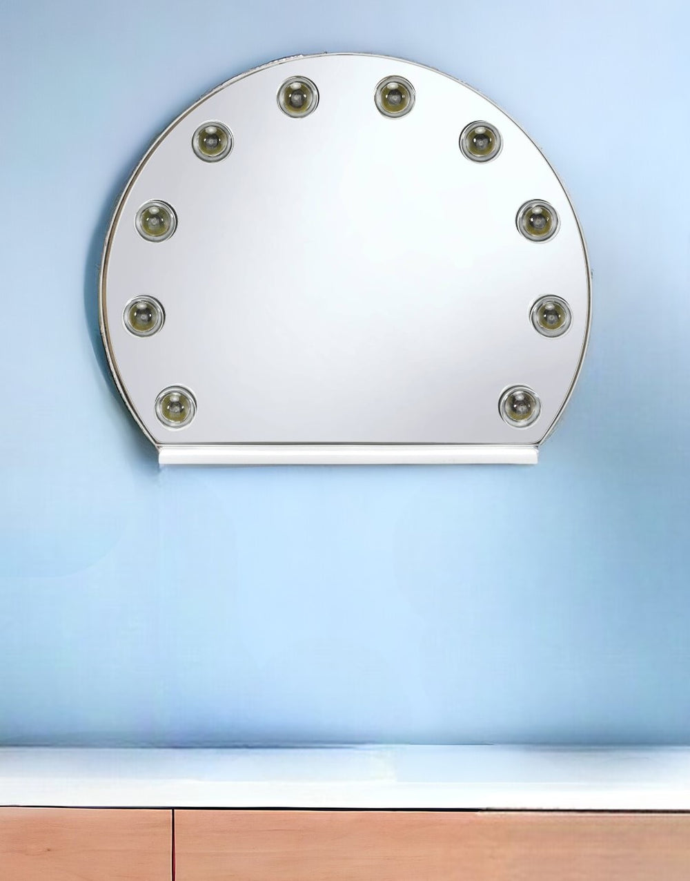 15" White Finish Round Accent Mirror - Homeroots - Flyclothing LLC