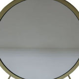 19" Faux Fur, Mirror, Black & Brass Finish Round Makeup Shaving Tabletop Mirror - Homeroots - Flyclothing LLC