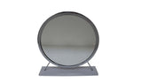 19" Faux Fur, Mirror, White & Chrome Finish Round Makeup Shaving Tabletop Mirror - Homeroots - Flyclothing LLC