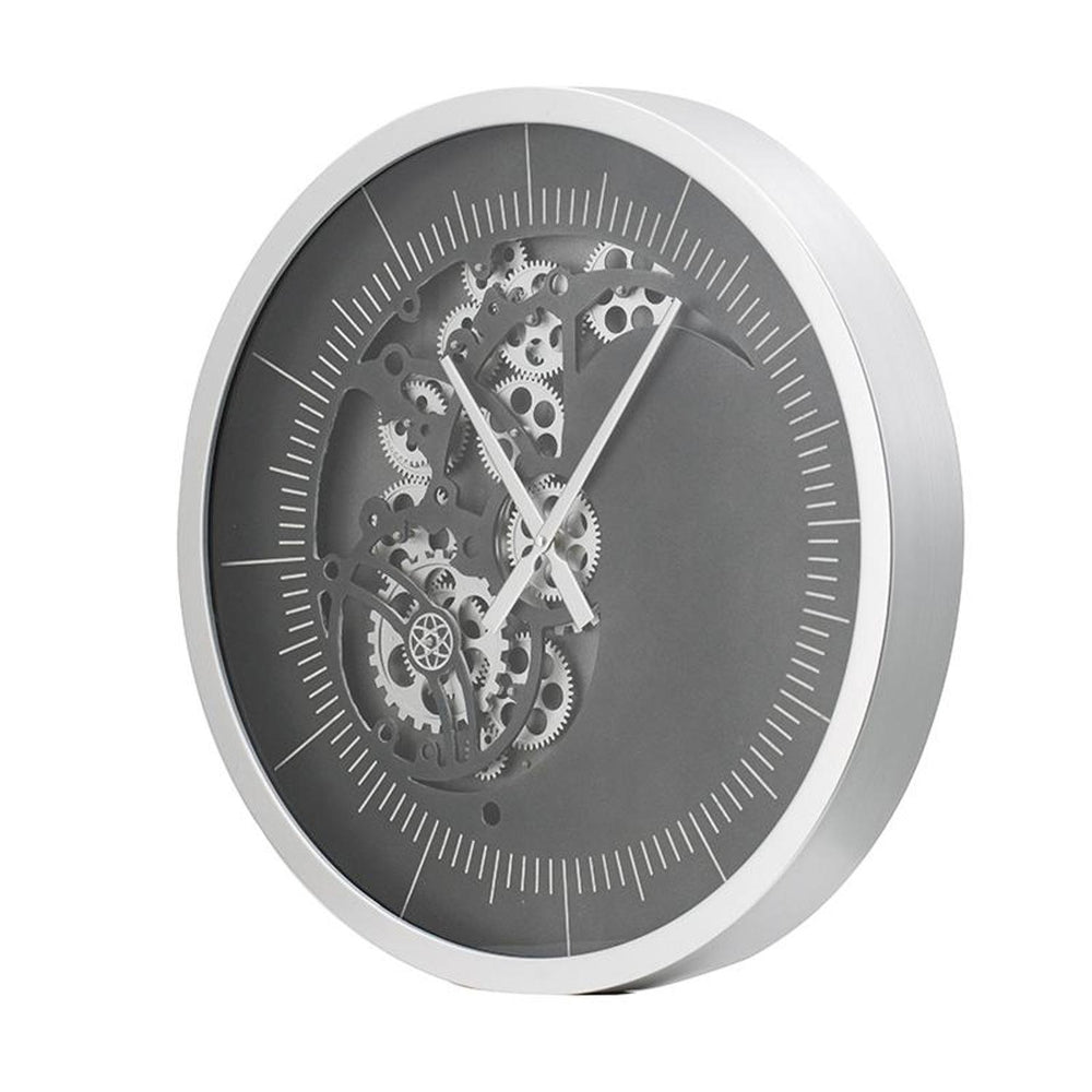 23" Circle Black and Silver Wood and Glass Analog Wall Clock - Homeroots - Flyclothing LLC