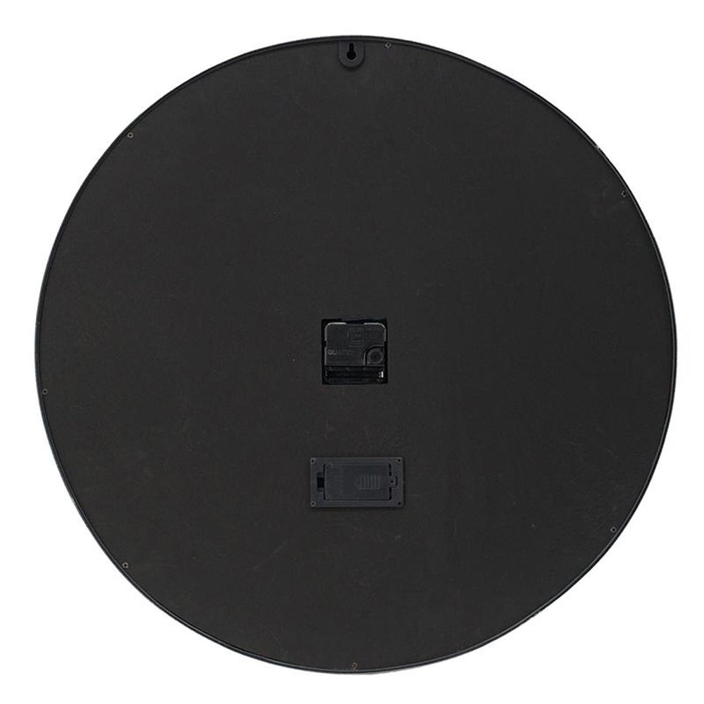 23" Circle Black and Silver Wood and Glass Analog Wall Clock - Homeroots - Flyclothing LLC