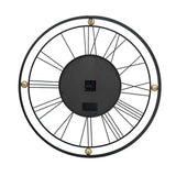 32" Circle Black and Gold Metal and Glass Analog Exposed Gear Wall Clock - Homeroots - Flyclothing LLC