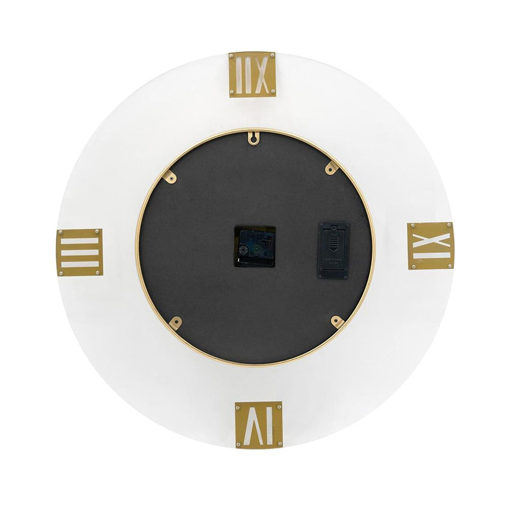 24" Circle Gold Acrylic Analog Wall Clock - Homeroots - Flyclothing LLC