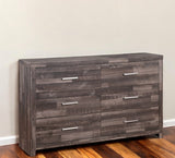 60" Dark Brown Solid and Manufactured Wood Six Drawer Double Dresser - Homeroots - Flyclothing LLC