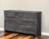 57" Gray Solid and Manufactured Wood Six Drawer Double Dresser - Homeroots - Flyclothing LLC