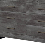 57" Gray Solid and Manufactured Wood Six Drawer Double Dresser - Homeroots - Flyclothing LLC