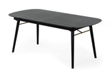71" Black Rectangular Manufactured Wood Butterfly Leaf Dining Table - Homeroots - Flyclothing LLC