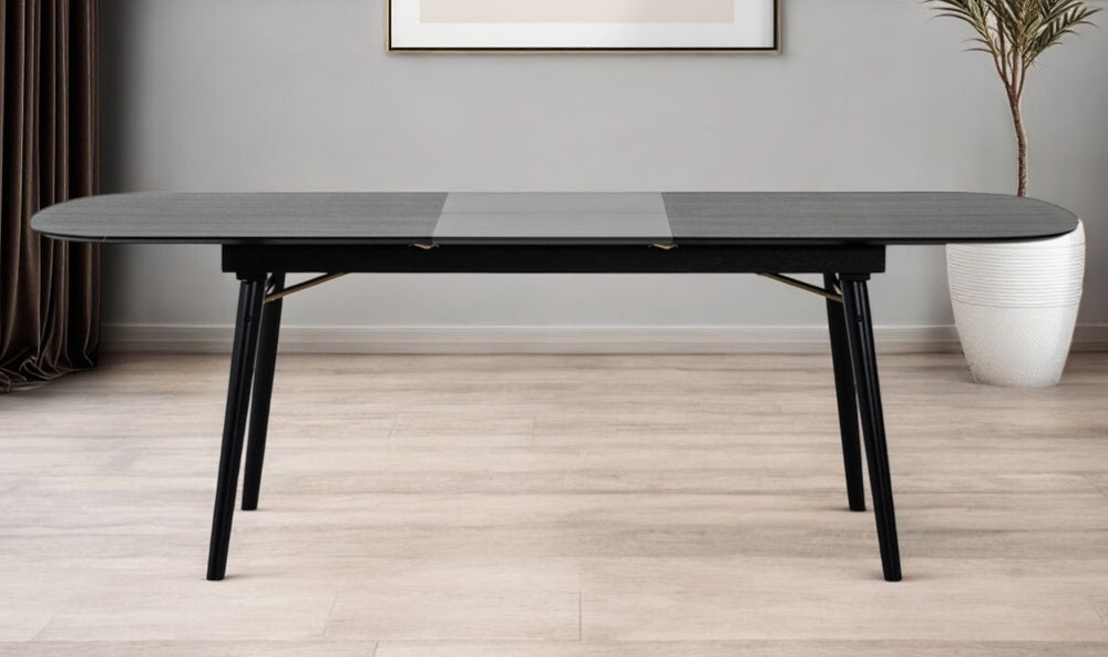 71" Black Rectangular Manufactured Wood Butterfly Leaf Dining Table - Homeroots - Flyclothing LLC