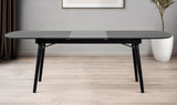 71" Black Rectangular Manufactured Wood Butterfly Leaf Dining Table - Homeroots - Flyclothing LLC