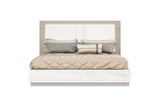 Queen White and Taupe High Gloss Bed Frame with LED Headboard - Homeroots - Flyclothing LLC