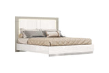 Queen White and Taupe High Gloss Bed Frame with LED Headboard - Homeroots - Flyclothing LLC