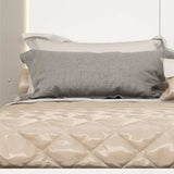 Queen White and Taupe High Gloss Bed Frame with LED Headboard - Homeroots - Flyclothing LLC
