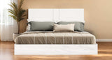 Queen White and Taupe High Gloss Bed Frame with LED Headboard - Homeroots - Flyclothing LLC