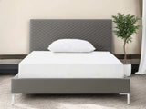 Full Dark Grey Upholstered Faux Leather Bed - Homeroots - Flyclothing LLC