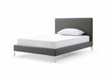 Full Dark Grey Upholstered Faux Leather Bed - Homeroots - Flyclothing LLC