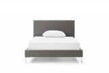 Full Dark Grey Upholstered Faux Leather Bed - Homeroots - Flyclothing LLC