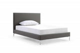 Full Dark Grey Upholstered Faux Leather Bed - Homeroots - Flyclothing LLC