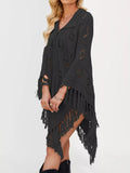 Fringe Openwork Knit Cover Up - Trendsi - Flyclothing LLC