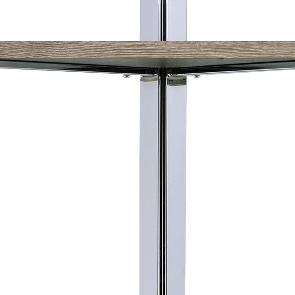 72" Brown and Silver Metal Four Tier Etagere Bookcase - Homeroots - Flyclothing LLC