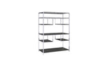 72" Gray and Silver Metal Seven Tier Geometric Bookcase - Homeroots - Flyclothing LLC