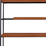 70" Brown and Black Metal Six Tier Etagere Bookcase - Homeroots - Flyclothing LLC