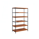 70" Brown and Black Metal Six Tier Etagere Bookcase - Homeroots - Flyclothing LLC