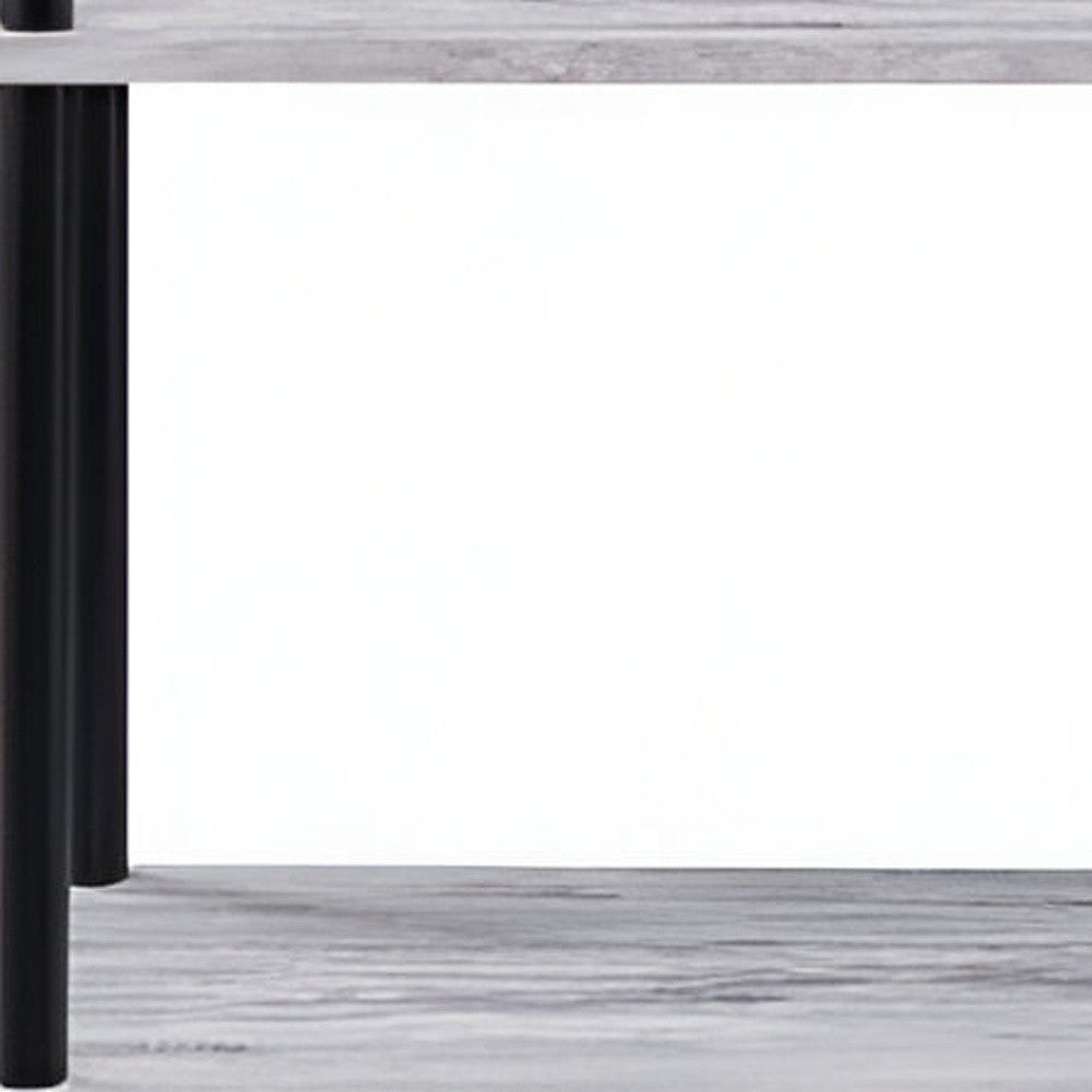 44" Antiqued White Metal Four Tier Etagere Bookcase - Homeroots - Flyclothing LLC