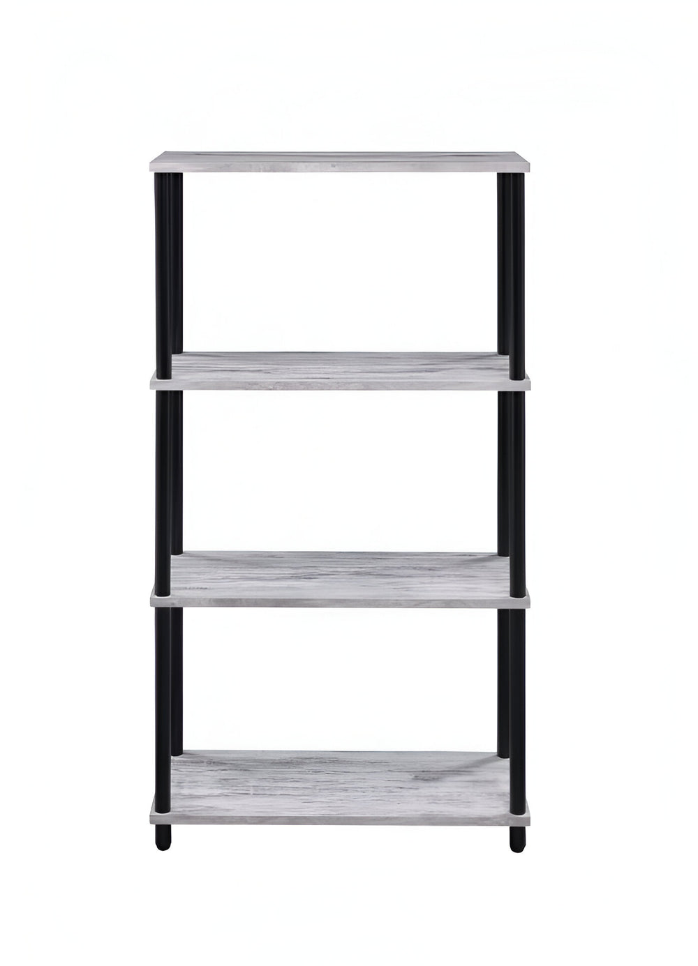 44" Antiqued White Metal Four Tier Etagere Bookcase - Homeroots - Flyclothing LLC